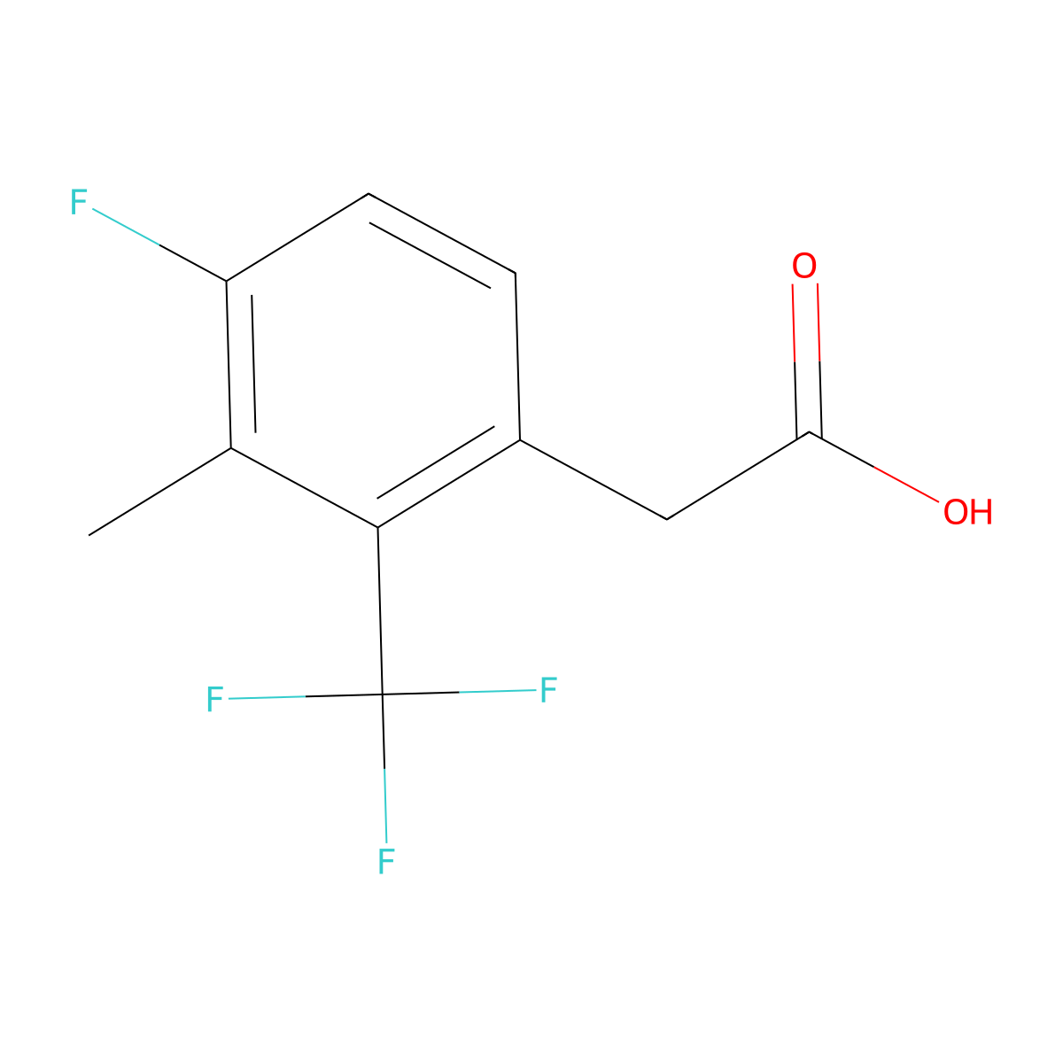 4-Fluoro-3-methyl-2-(trifluoromethyl)-phenylacetic acid molecular structure, CAS 1706439-04-4