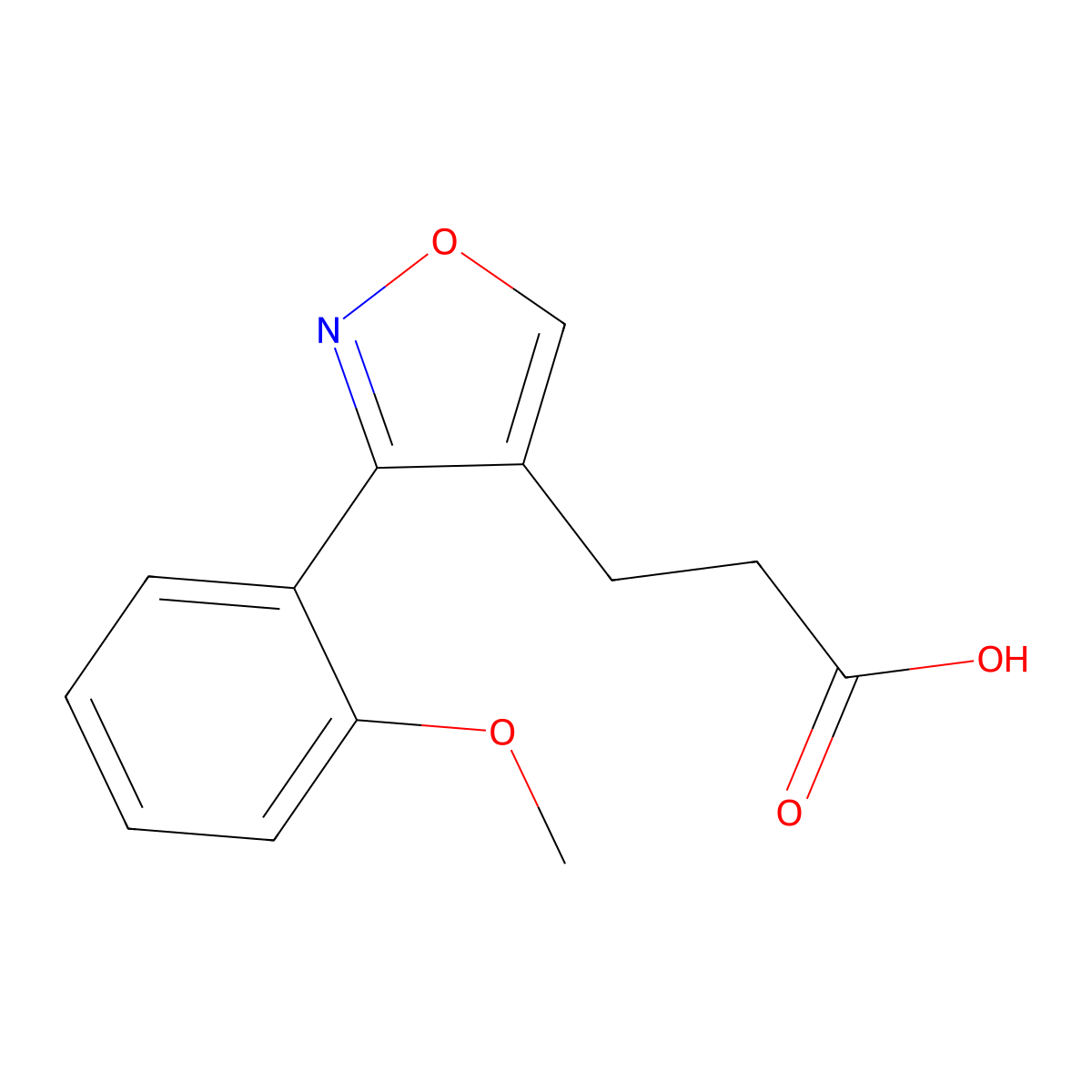 3-[3-(2-Methoxyphenyl)-4-isoxazolyl]propanoic acid molecular structure, CAS 1706439-06-6