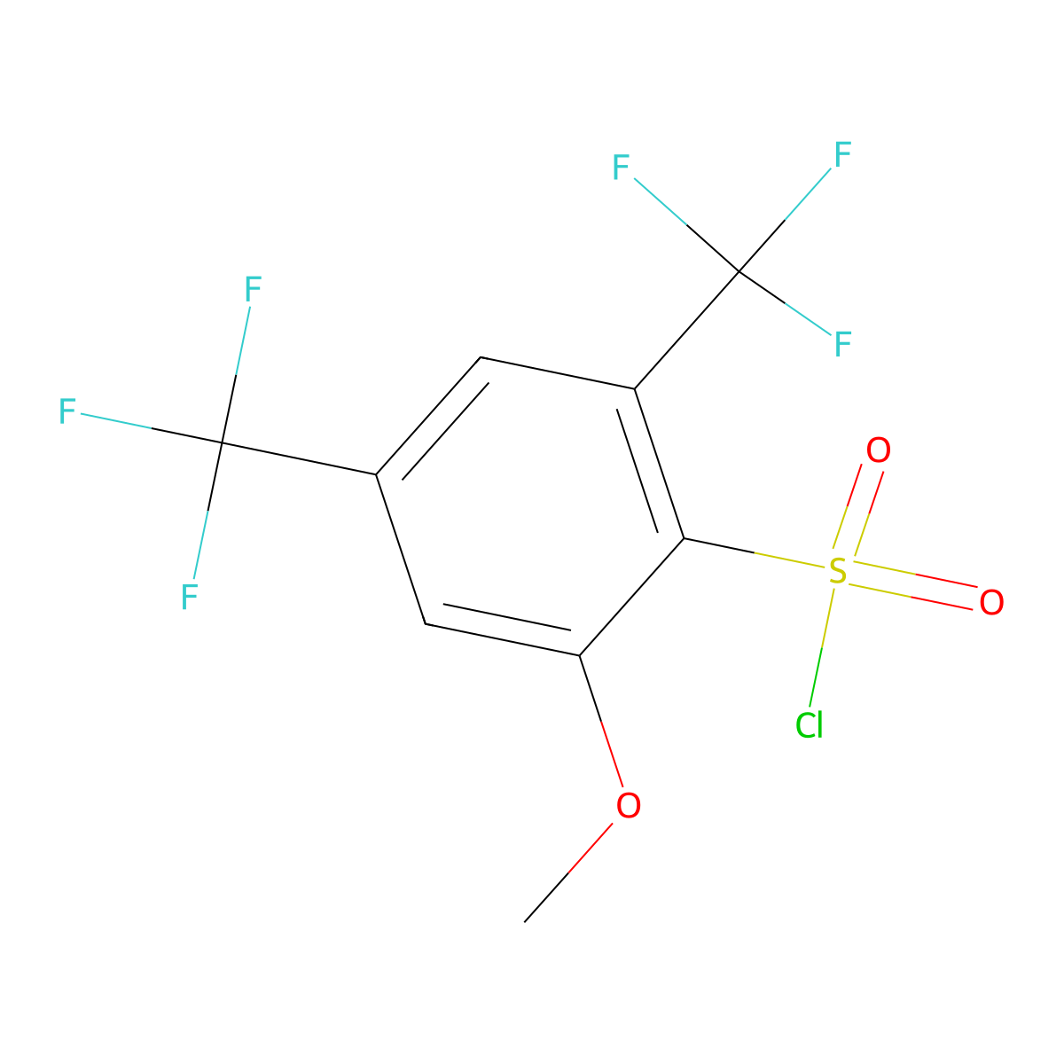 2-Methoxy-4,6-bis(trifluoromethyl)benzenesulfonyl chloride molecular structure, CAS 1706439-13-5