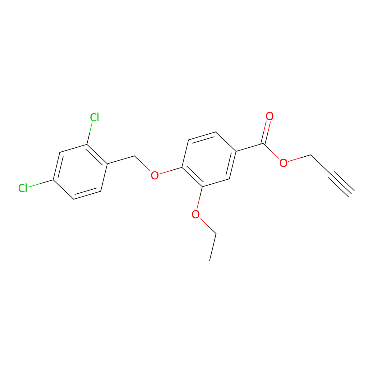 2-Propyn-1-yl 4-[(2,4-dichlorophenyl)methoxy]-3-ethoxybenzoate molecular structure, CAS 1706439-29-3