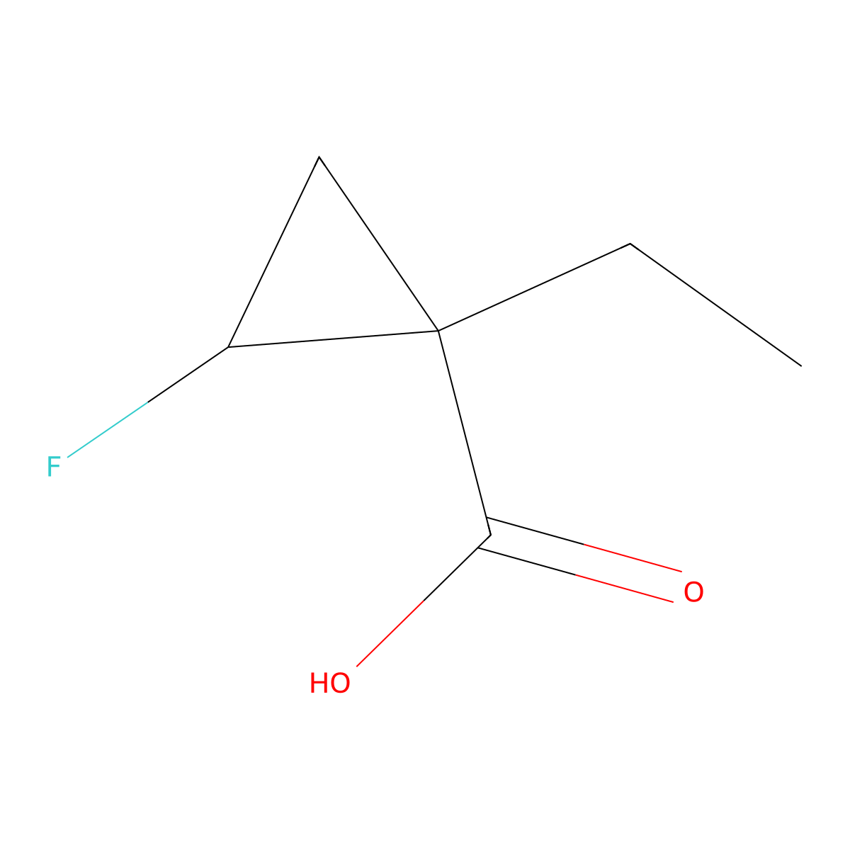 trans-1-Ethyl-2-fluorocyclopropanecarboxylic acid molecular structure, CAS 1706439-30-6
