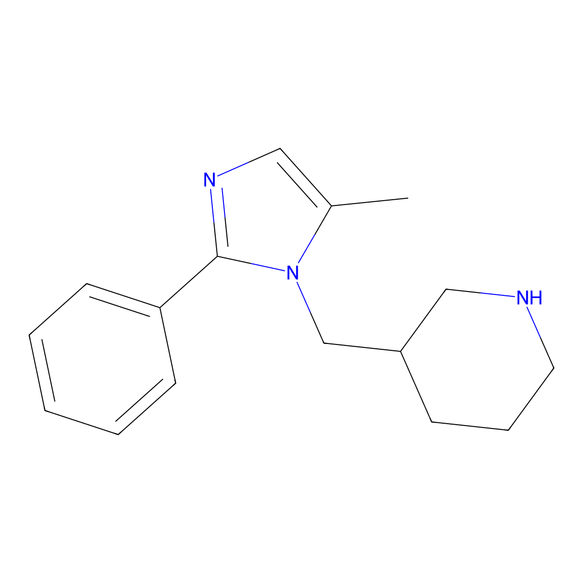 3-[(5-methyl-2-phenyl-1H-imidazol-1-yl)methyl]piperidine molecular structure, CAS 1706439-34-0
