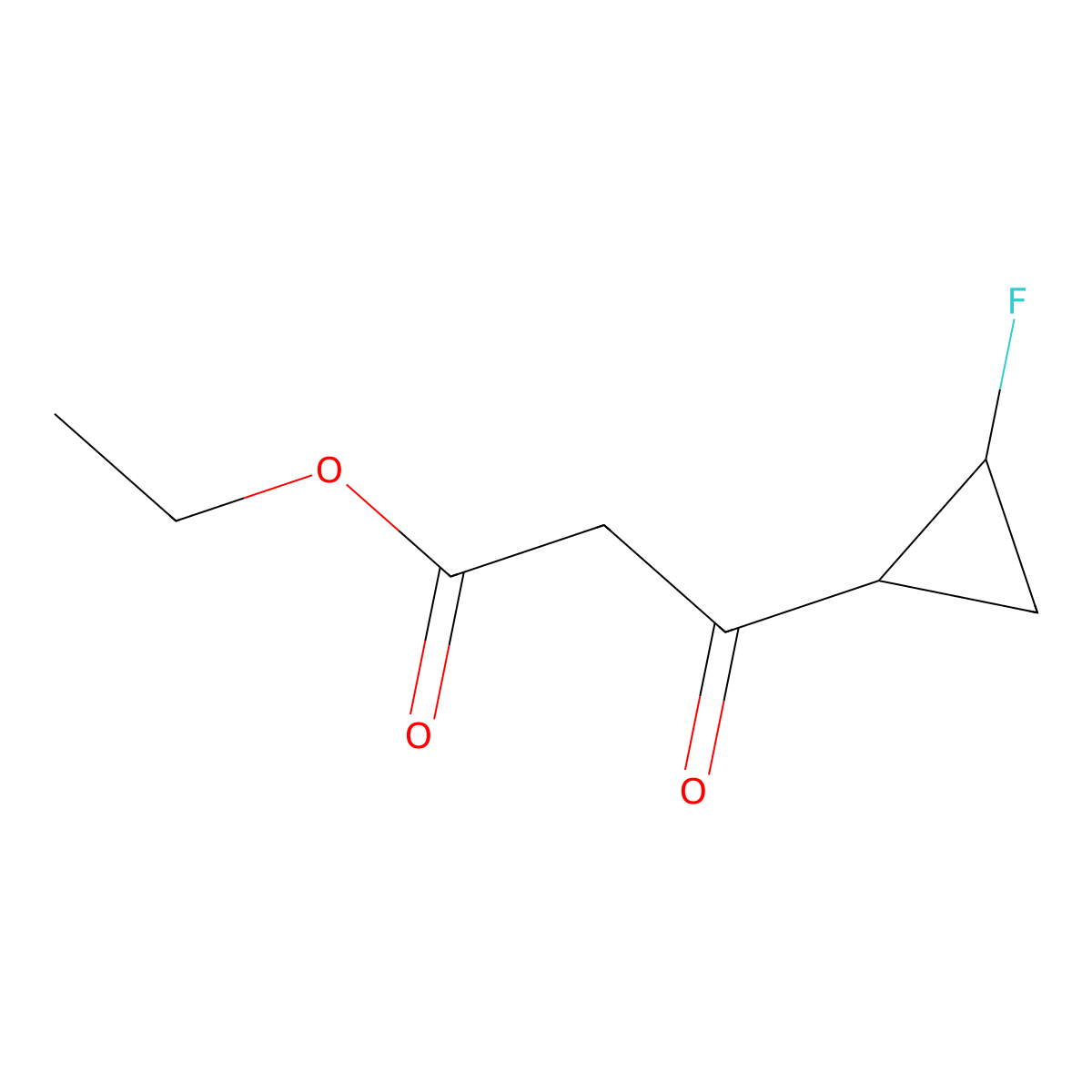 Ethyl trans-3-(-2-fluorocyclopropyl)-3-oxopropanoate molecular structure, CAS 1706439-37-3