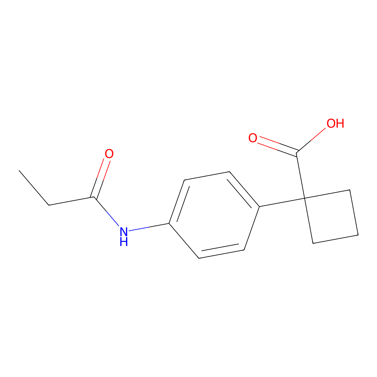 1-(4-Propanamidophenyl)cyclobutane-1-carboxylic acid molecular structure, CAS 1706439-43-1