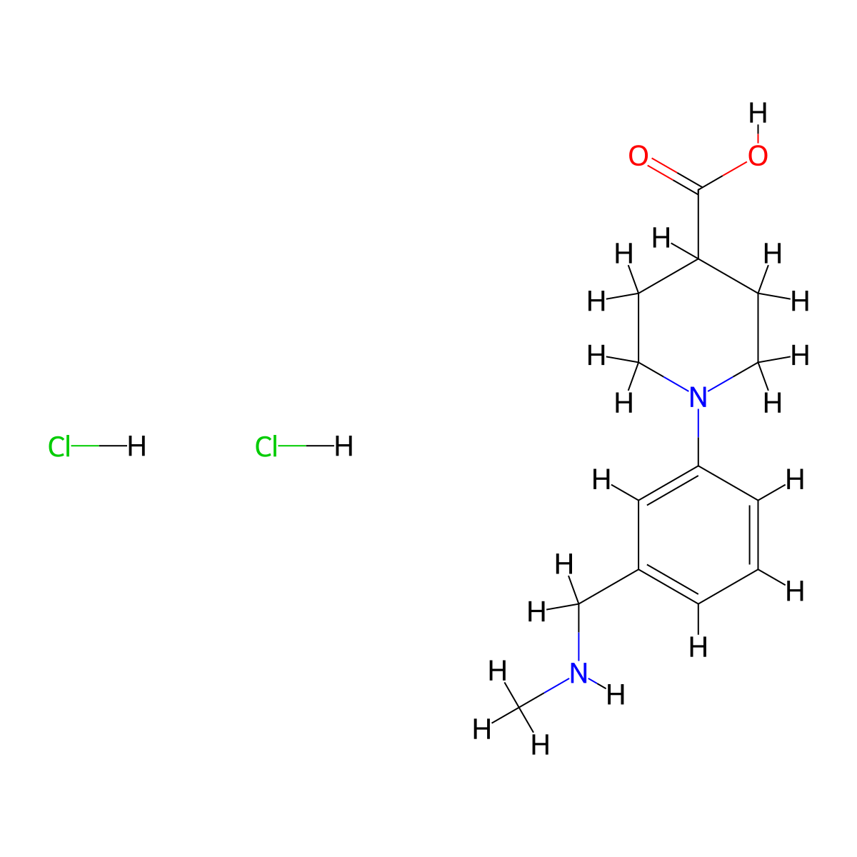 1-{3-[(Methylamino)methyl]phenyl}piperidine-4-carboxylic acid dihydrochloride molecular structure, CAS 1706439-59-9
