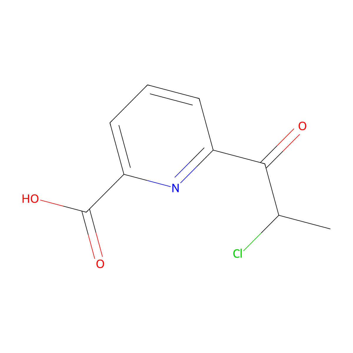 6-(2-Chloropropanoyl)pyridine-2-carboxylic acid molecular structure, CAS 1706439-62-4