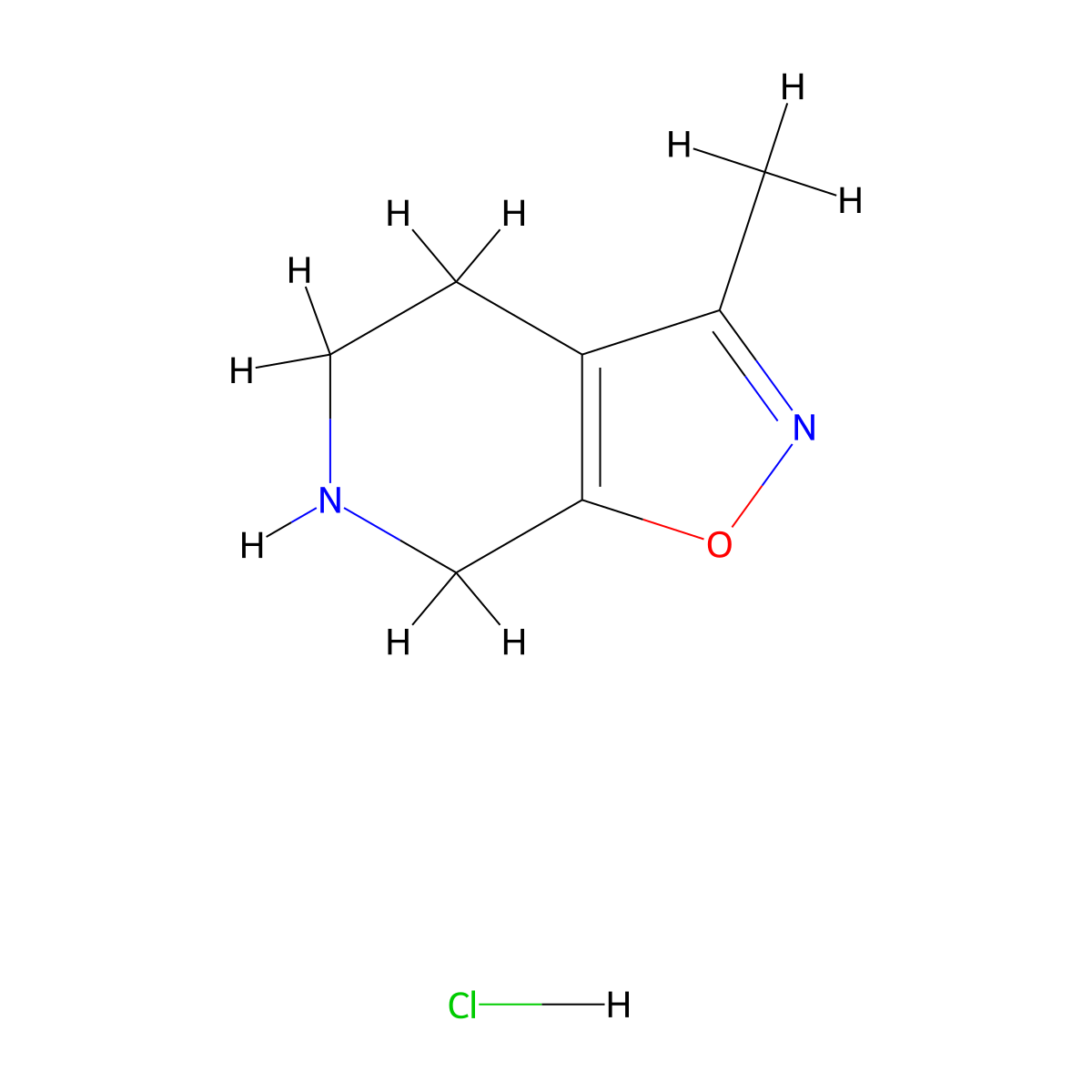 3-methyl-4H,5H,6H,7H-[1,2]oxazolo[5,4-c]pyridine hydrochloride molecular structure, CAS 1706440-06-3