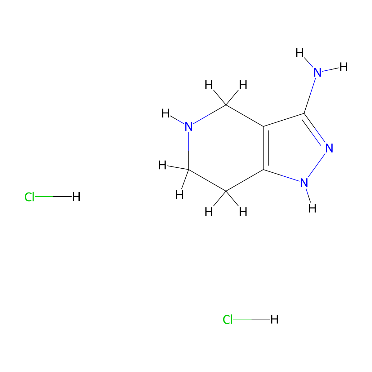 1H,4H,5H,6H,7H-pyrazolo[4,3-c]pyridin-3-amine dihydrochloride molecular structure, CAS 1706440-13-2