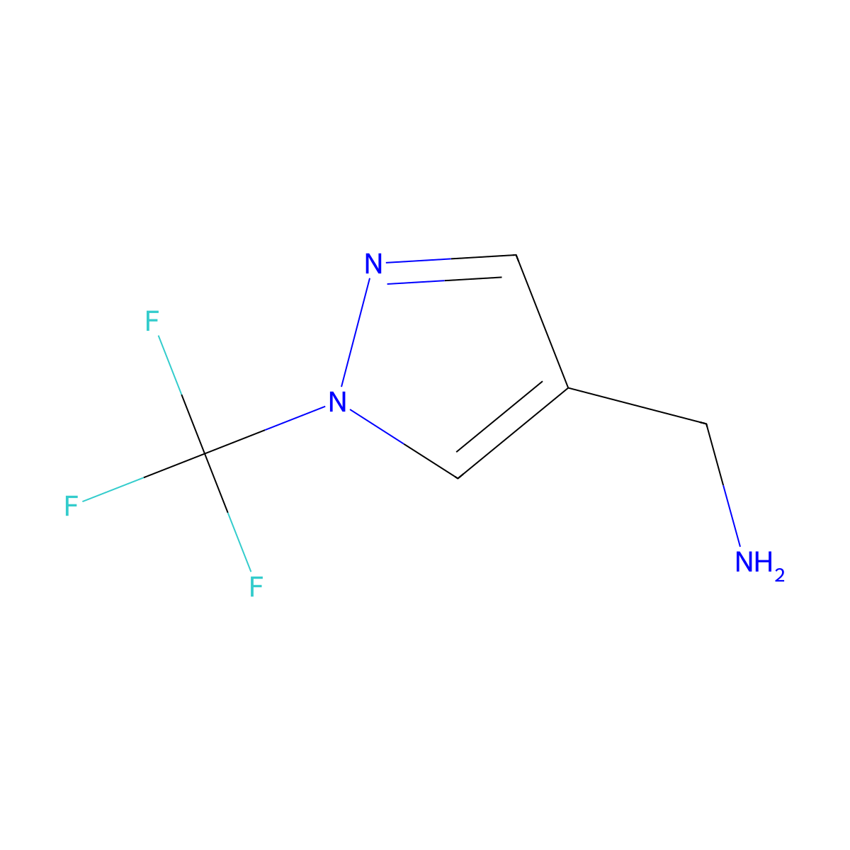 (1-(trifluoromethyl)-1H-pyrazol-4-yl)methanamine molecular structure, CAS 1706440-17-6