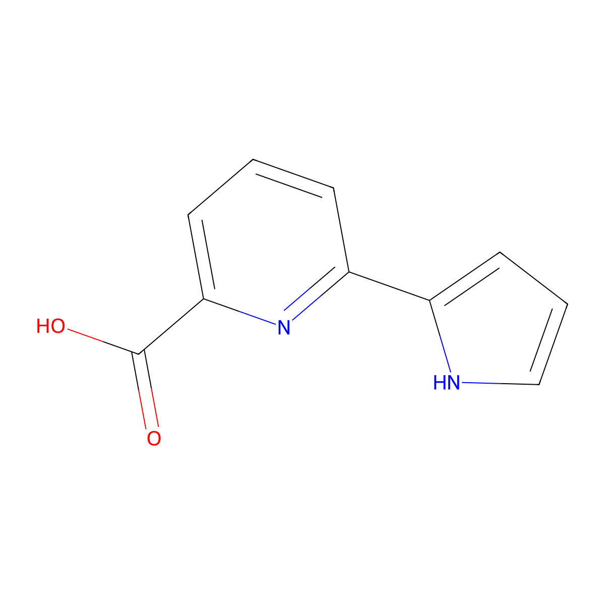 6-(1H-pyrrol-2-yl)pyridine-2-carboxylic acid molecular structure, CAS 1706440-26-7
