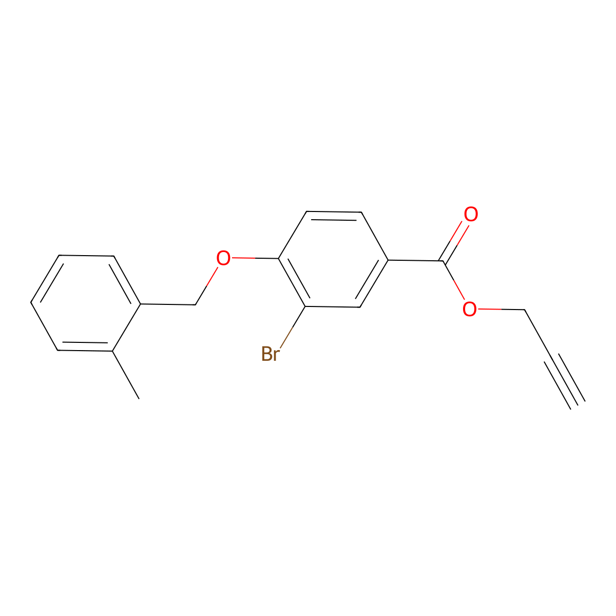 Prop-2-yn-1-yl 3-bromo-4-((2-methylbenzyl)oxy)benzoate molecular structure, CAS 1706440-71-2