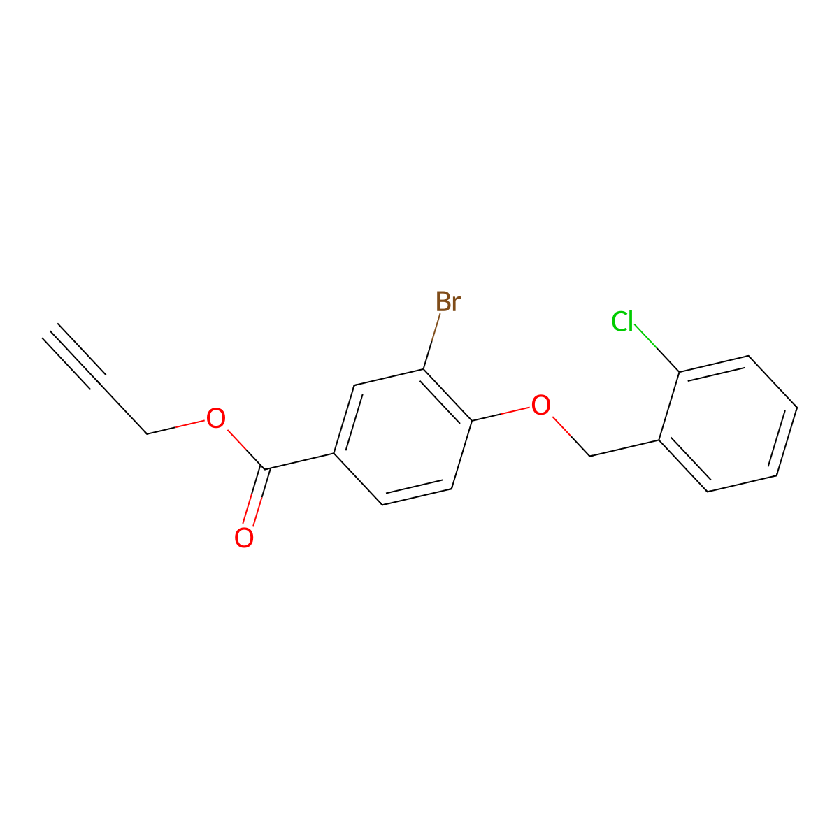 Prop-2-yn-1-yl 3-bromo-4-((2-chlorobenzyl)oxy)benzoate molecular structure, CAS 1706440-78-9
