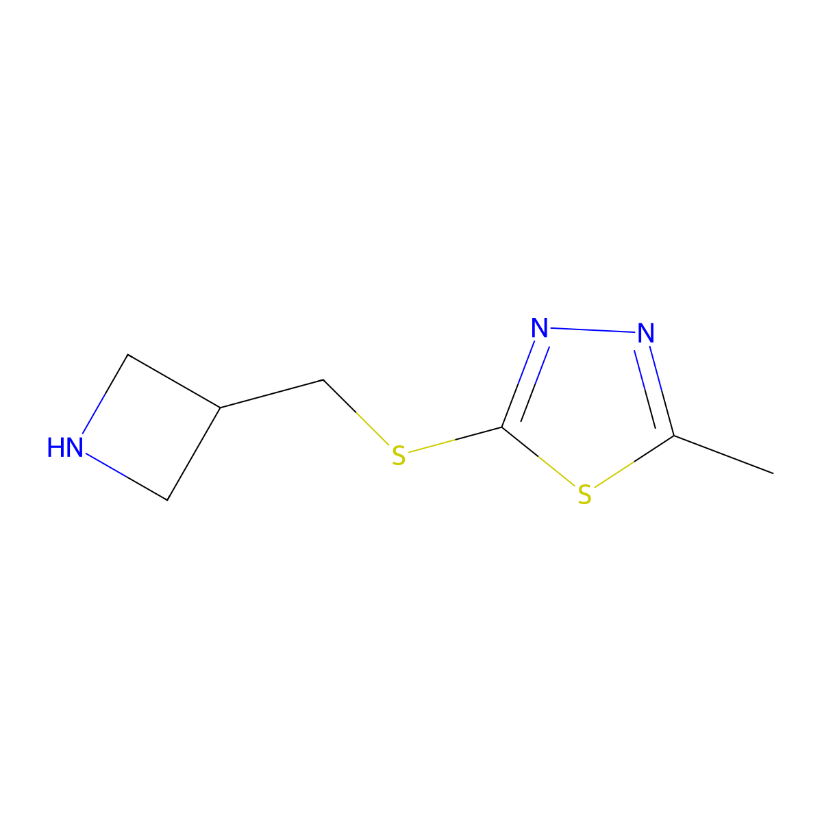 2-{[(Azetidin-3-yl)methyl]sulfanyl}-5-methyl-1,3,4-thiadiazole molecular structure, CAS 1706441-93-1