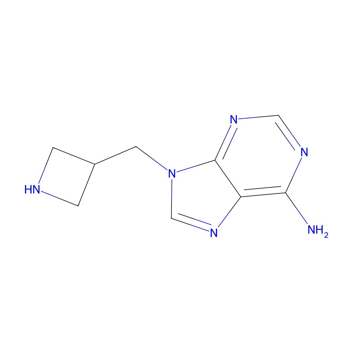 9-[(Azetidin-3-yl)methyl]-9H-purin-6-amine molecular structure, CAS 1706441-99-7