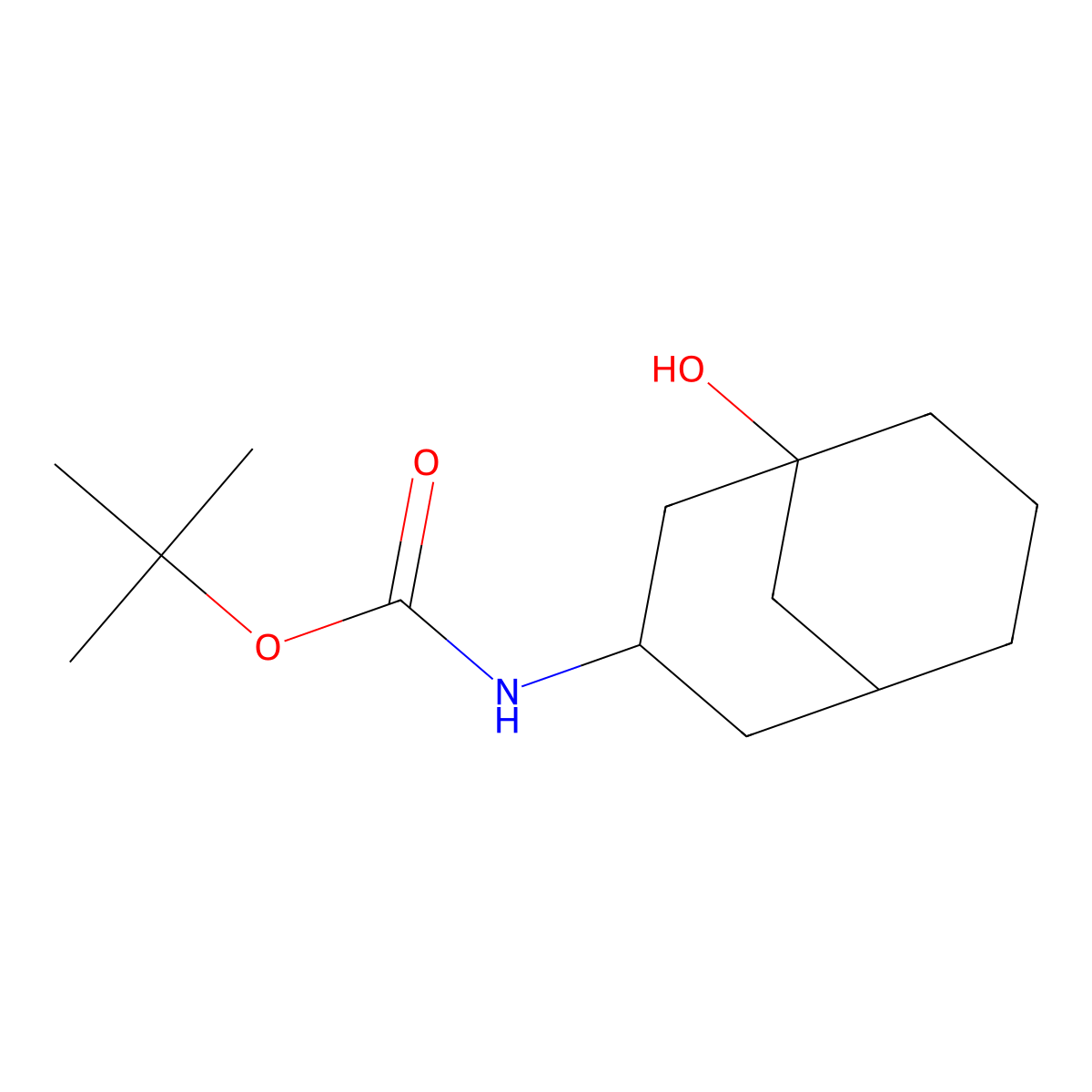 tert-butyl N-{1-hydroxybicyclo[3.3.1]nonan-3-yl}carbamate molecular structure, CAS 1706442-03-6