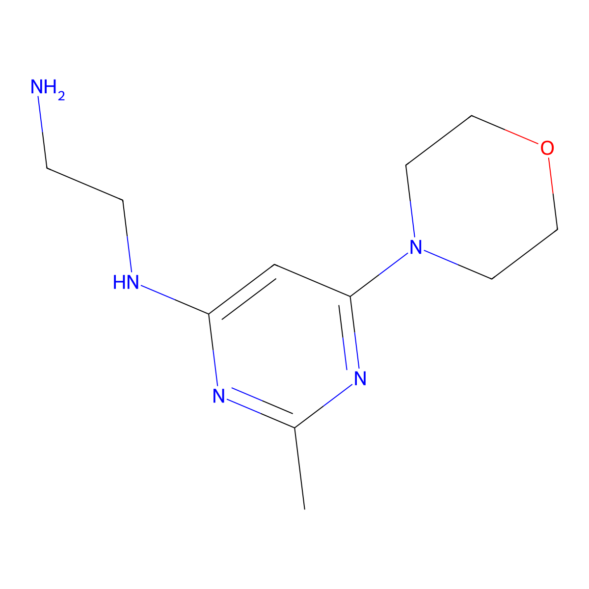 N1-(2-methyl-6-morpholinopyrimidin-4-yl)ethane-1,2-diamine molecular structure, CAS 1706442-17-2
