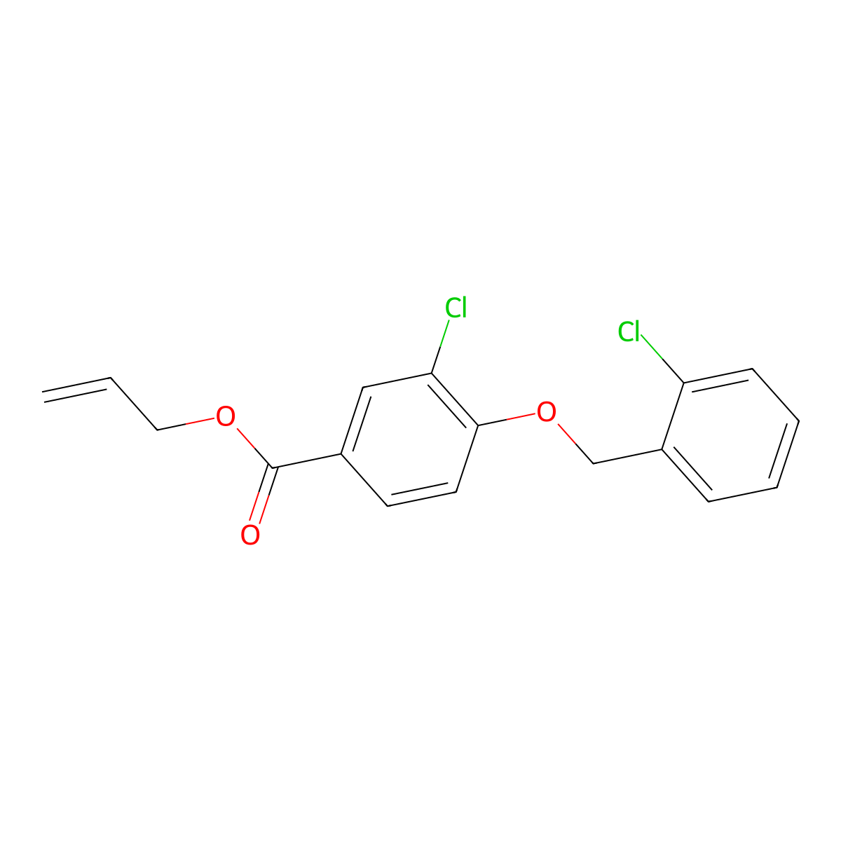 Allyl 3-chloro-4-[(2-chlorobenzyl)oxy]benzoate molecular structure, CAS 1706442-68-3