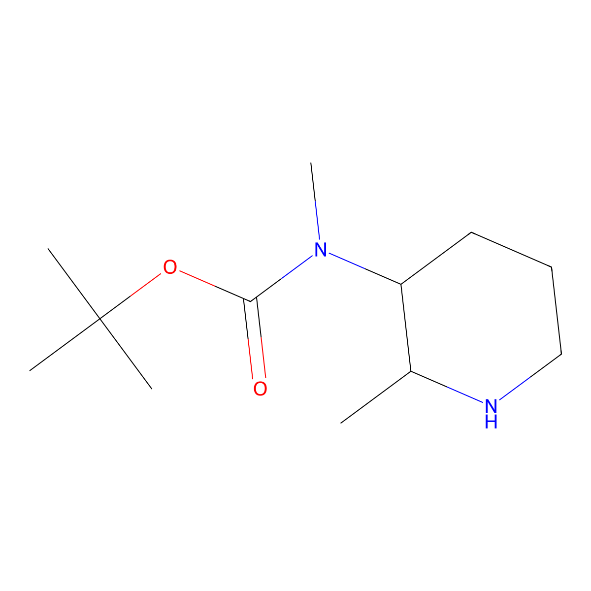 Tert-butyl N-methyl-N-(2-methylpiperidin-3-YL)carbamate molecular structure, CAS 1706442-70-7