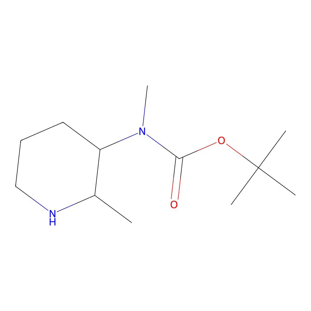 Tert-butyl N-methyl-N-(2-methylpiperidin-3-YL)carbamate molecular structure, CAS 1706442-70-7