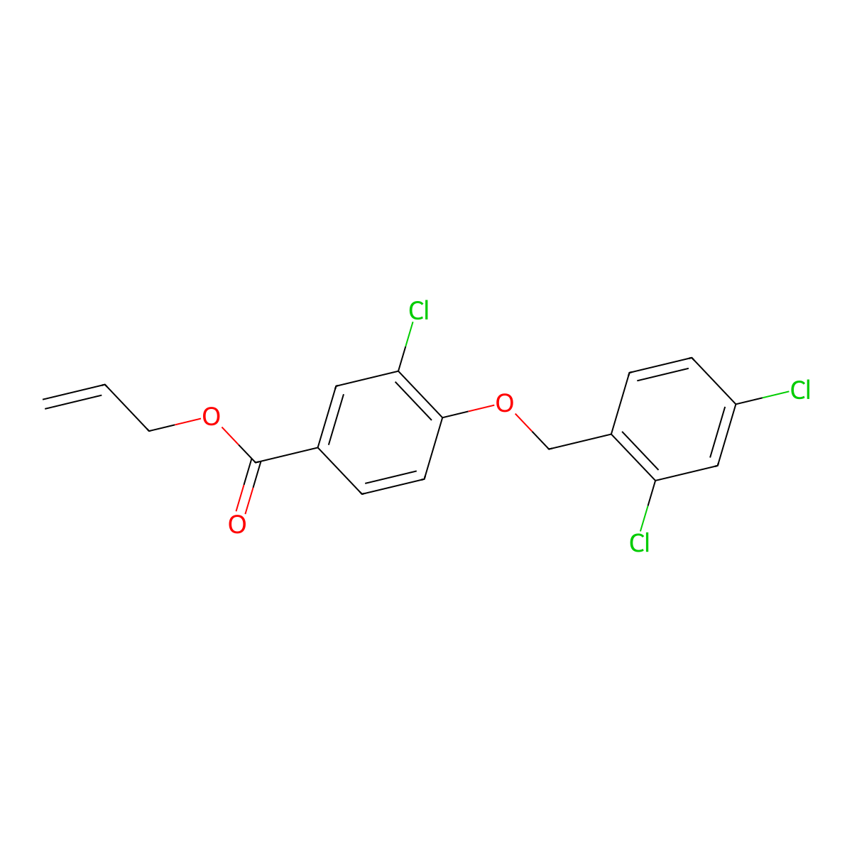 Allyl 3-chloro-4-[(2,4-dichlorobenzyl)oxy]benzoate molecular structure, CAS 1706442-73-0