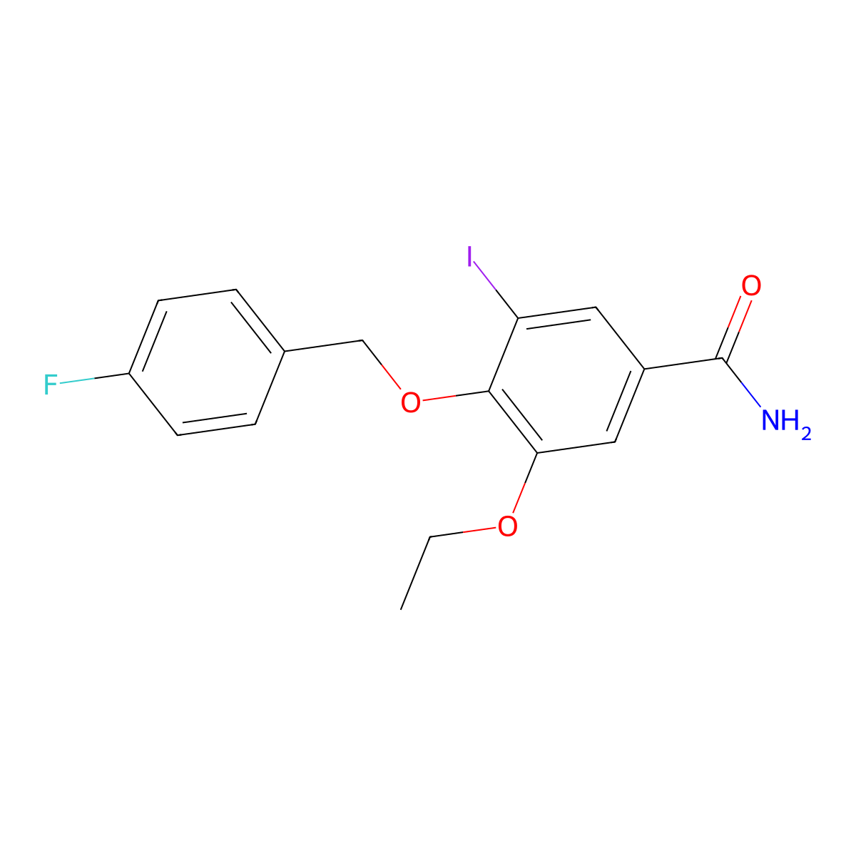 3-Ethoxy-4-((4-fluorobenzyl)oxy)-5-iodobenzamide molecular structure, CAS 1706442-77-4