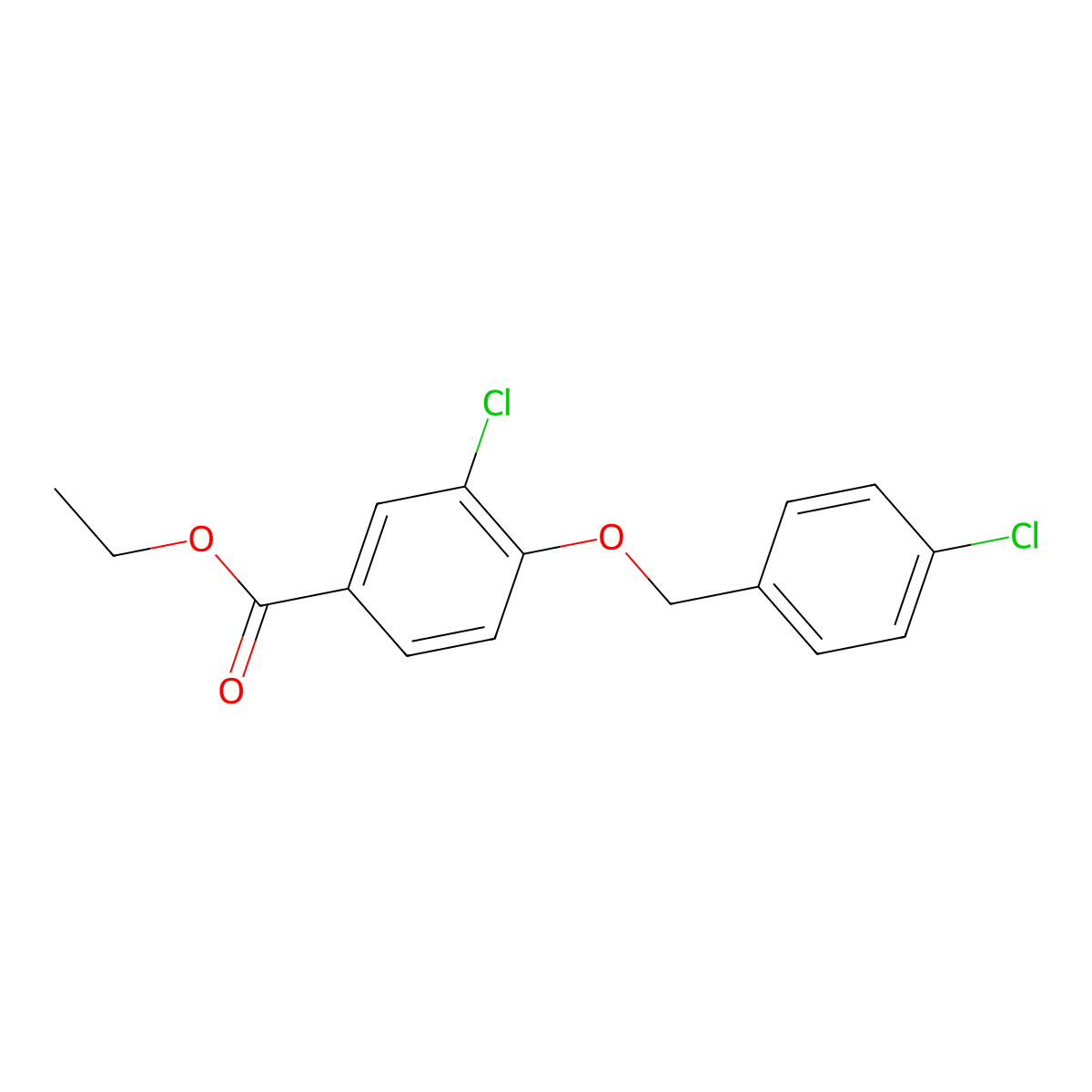 Ethyl 3-chloro-4-((4-chlorobenzyl)oxy)benzoate molecular structure, CAS 1706442-78-5