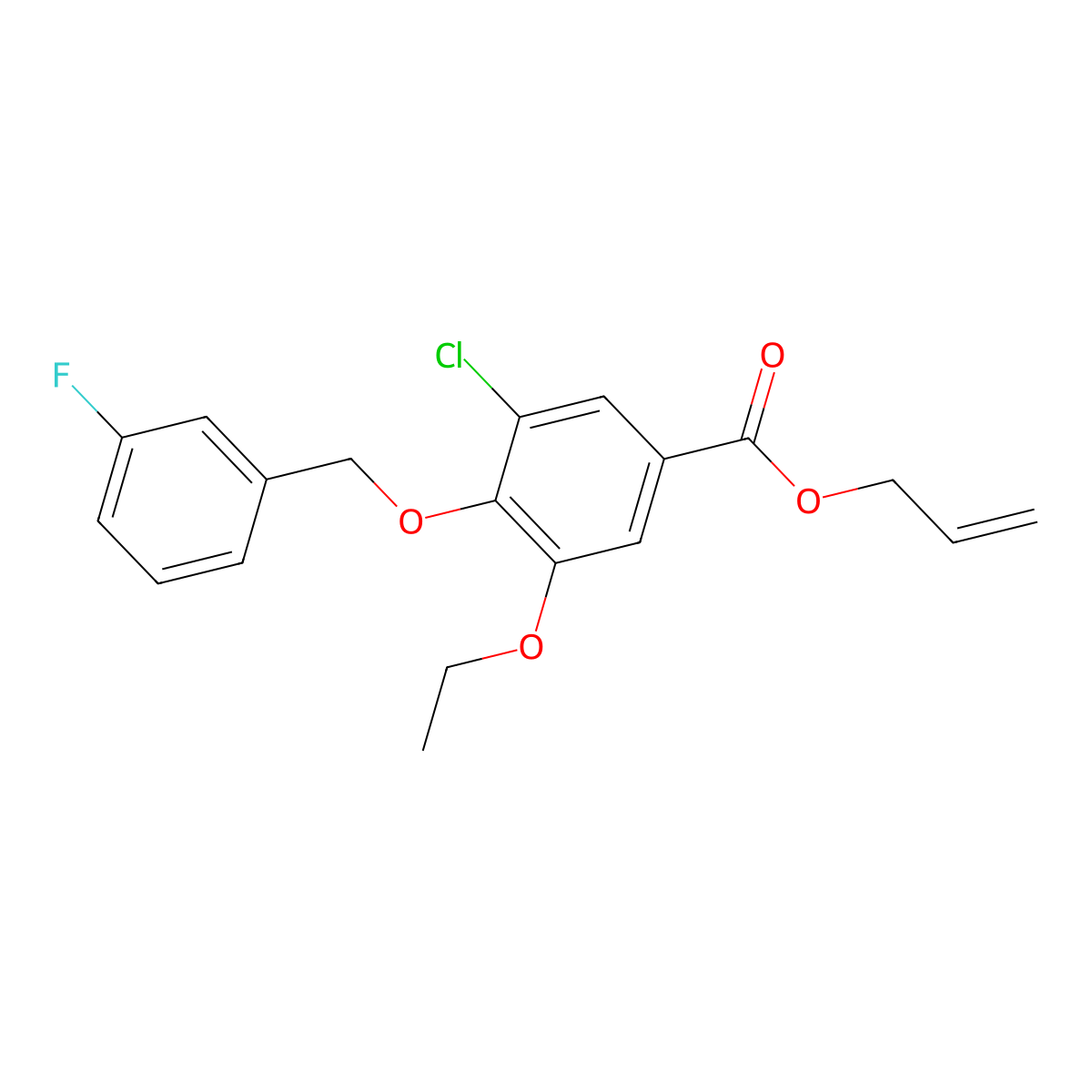 Allyl 3-chloro-5-ethoxy-4-((3-fluorobenzyl)oxy)benzoate molecular structure, CAS 1706443-00-6