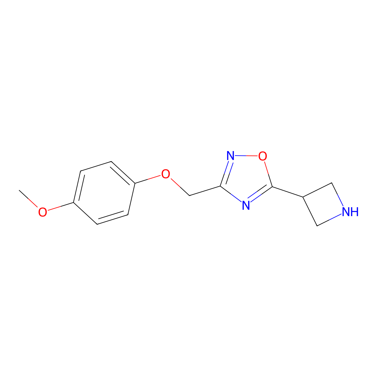 5-(Azetidin-3-yl)-3-((4-methoxyphenoxy)methyl)-1,2,4-oxadiazole molecular structure, CAS 1706443-27-7