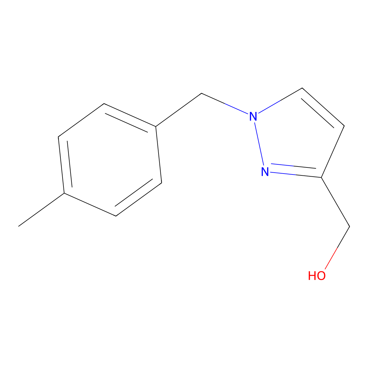 (1-(4-Methylbenzyl)-1H-pyrazol-3-yl)methanol molecular structure, CAS 1706443-74-4