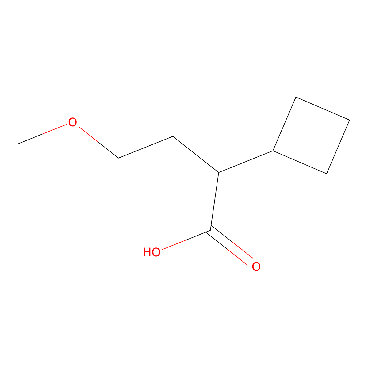 2-Cyclobutyl-4-methoxybutanoic acid molecular structure, CAS 1706443-75-5