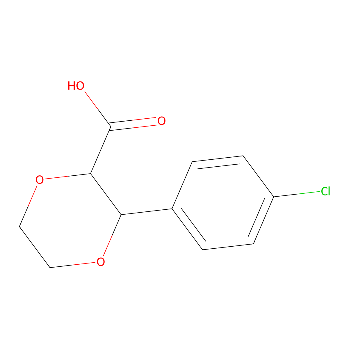 3-(4-Chlorophenyl)-1,4-dioxane-2-carboxylic acid molecular structure, CAS 1706443-94-8