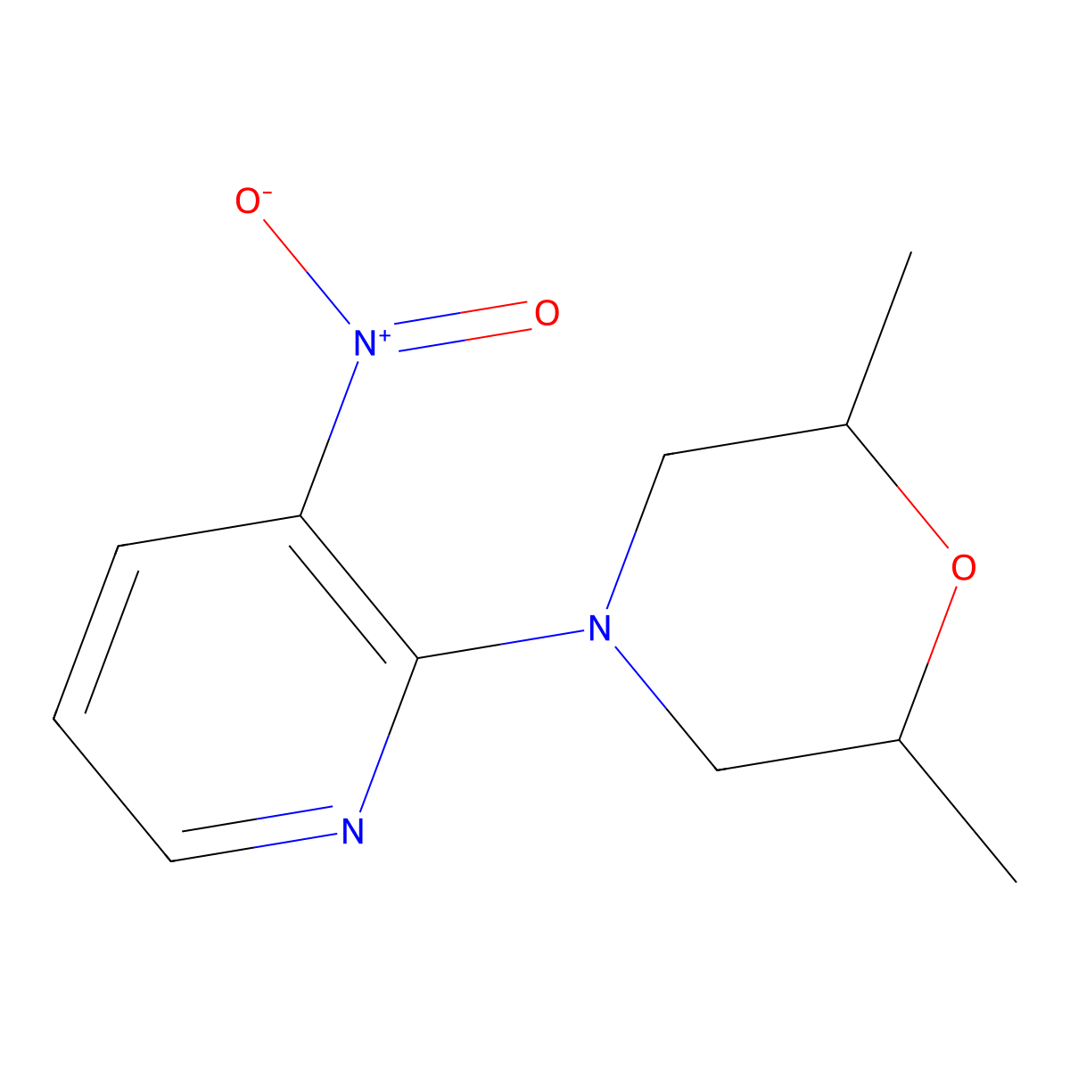 (2R,6S)-2,6-Dimethyl-4-(3-nitropyridin-2-yl)morpholine molecular structure, CAS 1706444-51-0