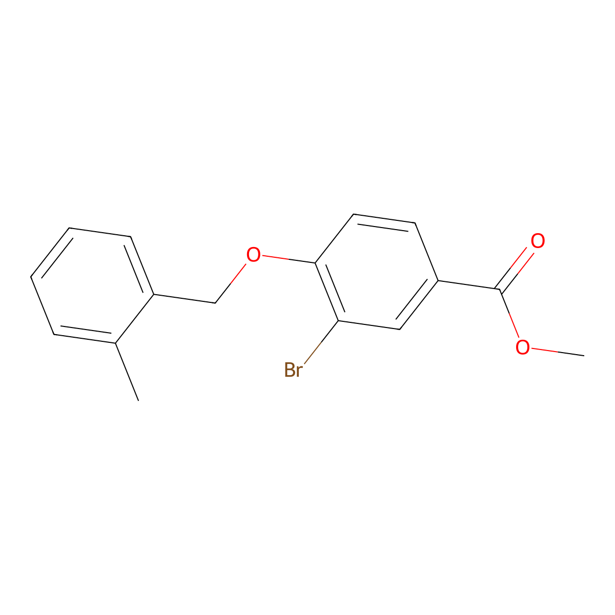 Methyl 3-bromo-4-((2-methylbenzyl)oxy)benzoate molecular structure, CAS 1706445-13-7