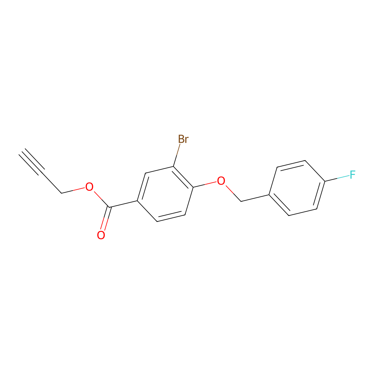 Prop-2-yn-1-yl 3-bromo-4-((4-fluorobenzyl)oxy)benzoate molecular structure, CAS 1706445-22-8