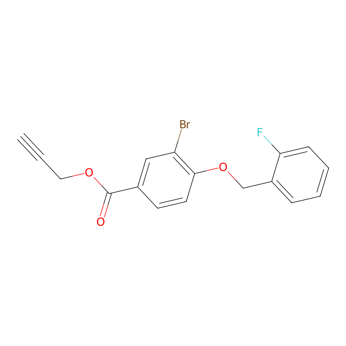 Prop-2-yn-1-yl 3-bromo-4-((2-fluorobenzyl)oxy)benzoate molecular structure, CAS 1706445-25-1
