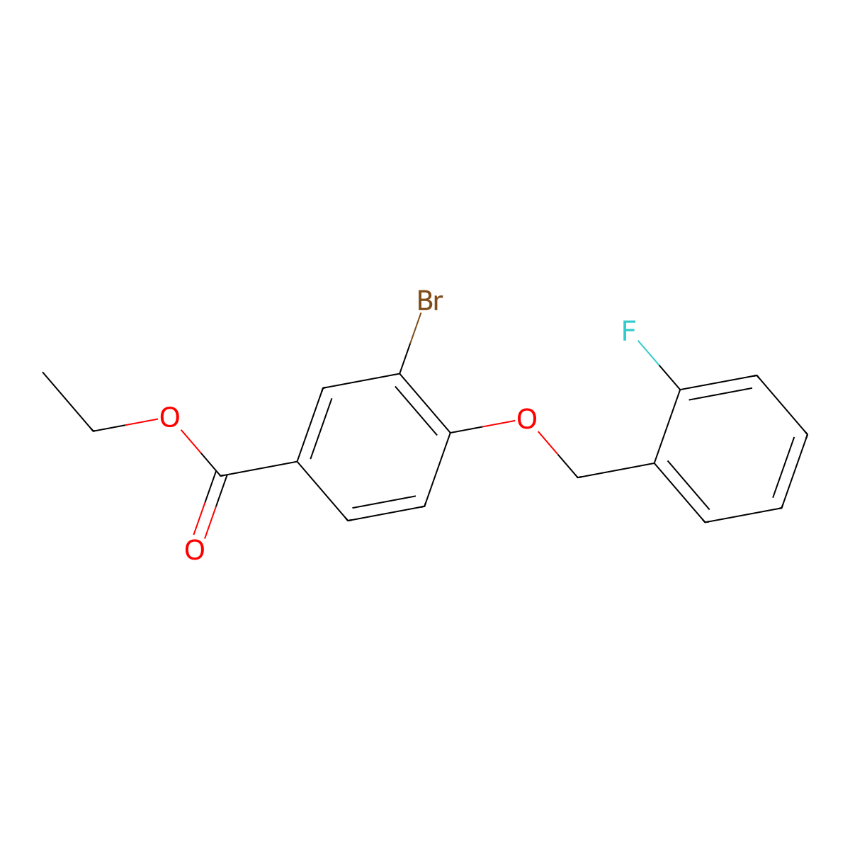Ethyl 3-bromo-4-[(2-fluorobenzyl)oxy]benzoate molecular structure, CAS 1706445-29-5