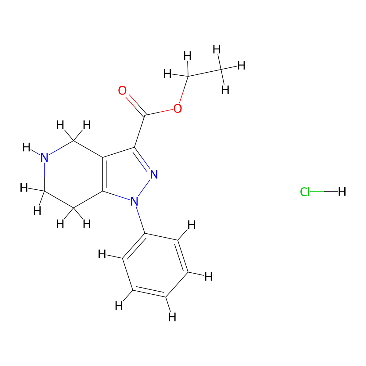 ethyl 1-phenyl-1H,4H,5H,6H,7H-pyrazolo[4,3-c]pyridine-3-carboxylate hydrochloride molecular structure, CAS 1706445-41-1