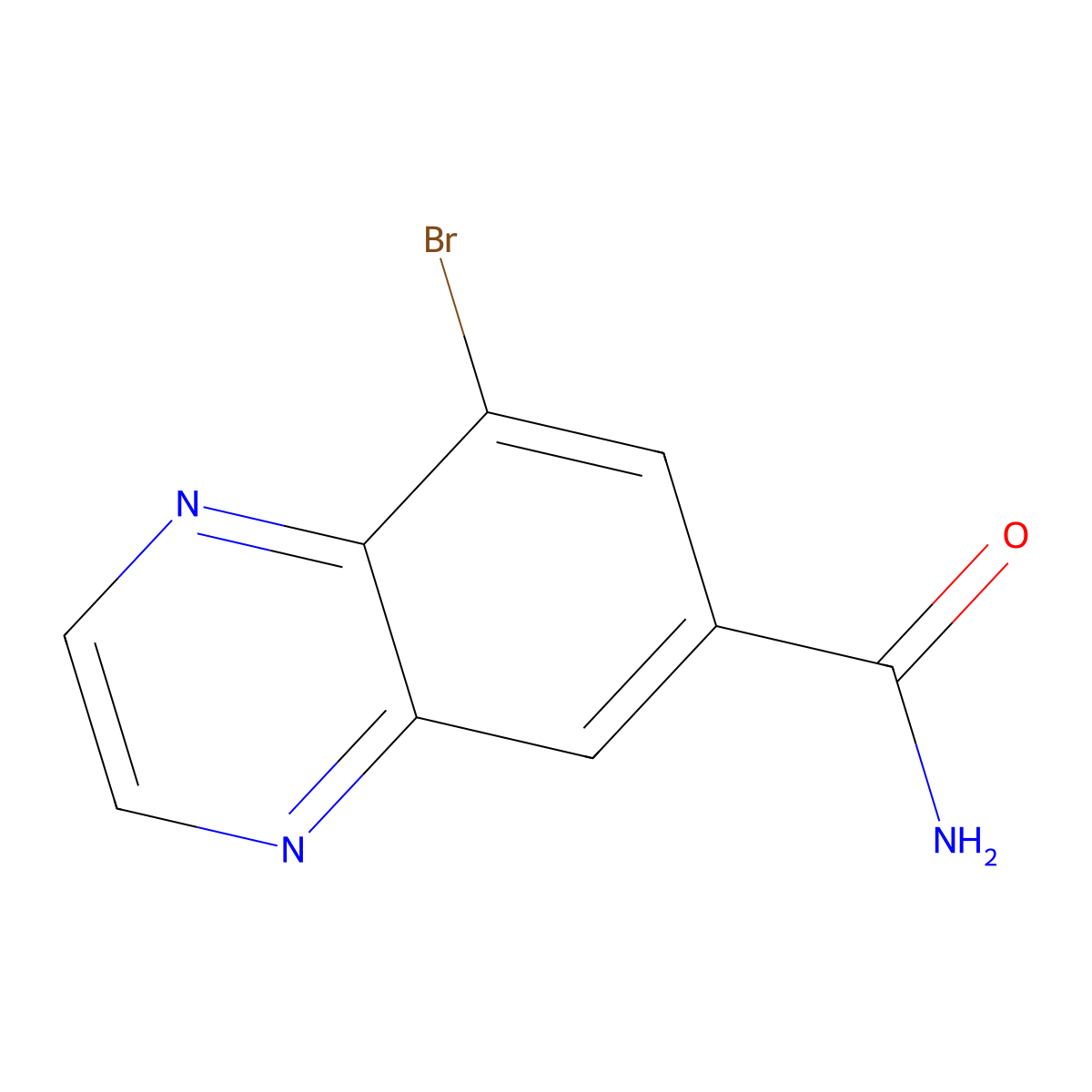 8-Bromoquinoxaline-6-carboxamide molecular structure, CAS 1706445-77-3