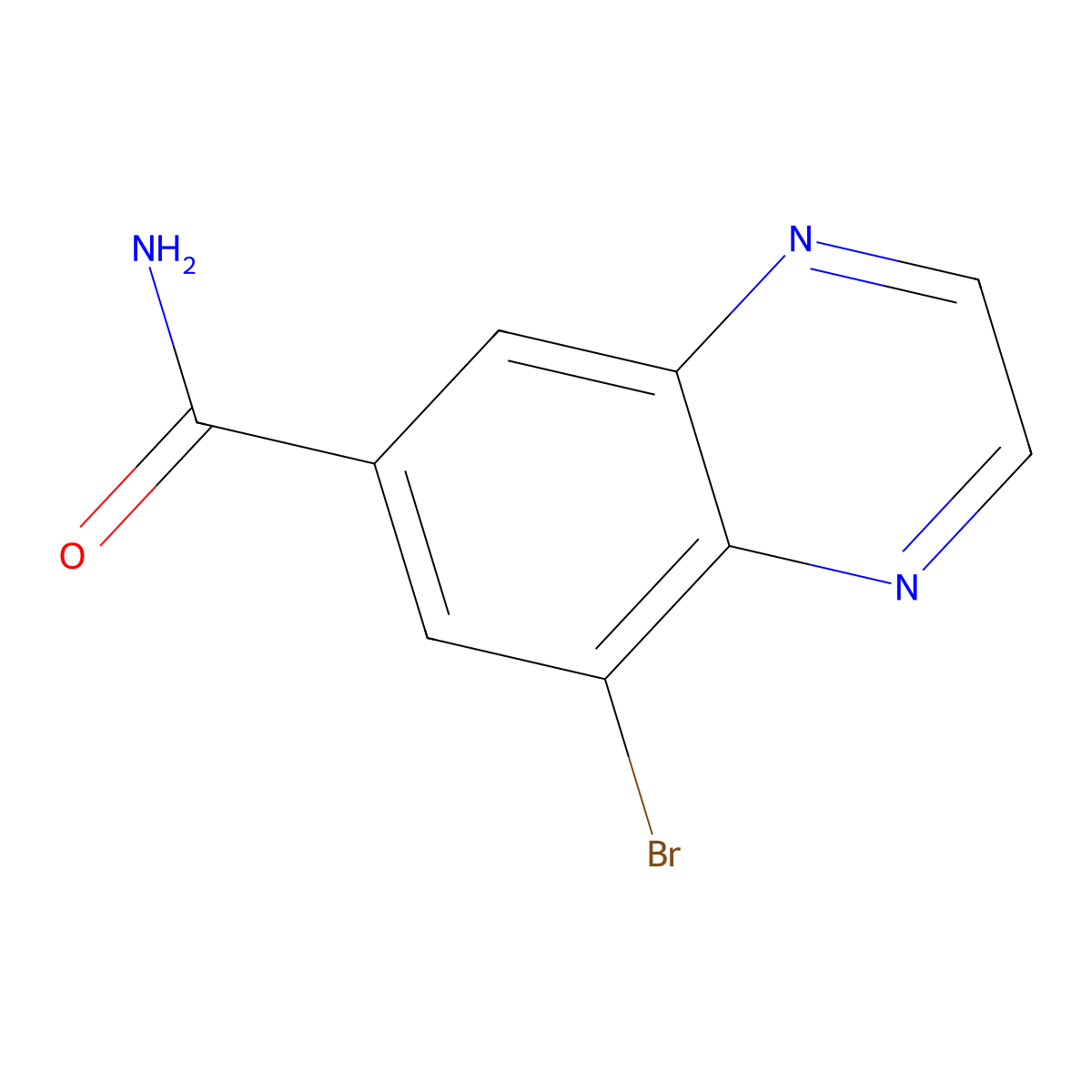 8-Bromoquinoxaline-6-carboxamide molecular structure, CAS 1706445-77-3