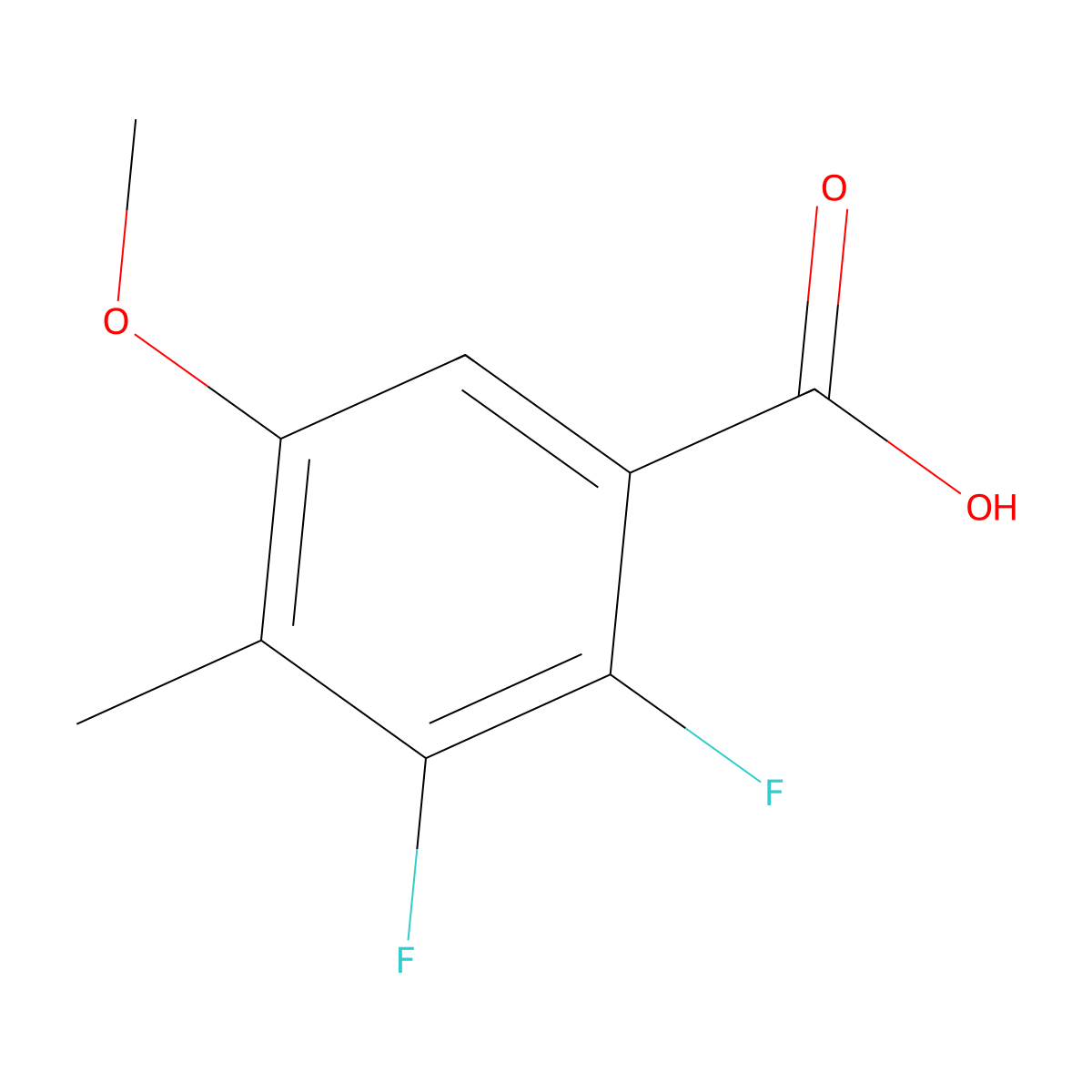 2,3-Difluoro-5-methoxy-4-methylbenzoic acid molecular structure, CAS 1706446-21-0