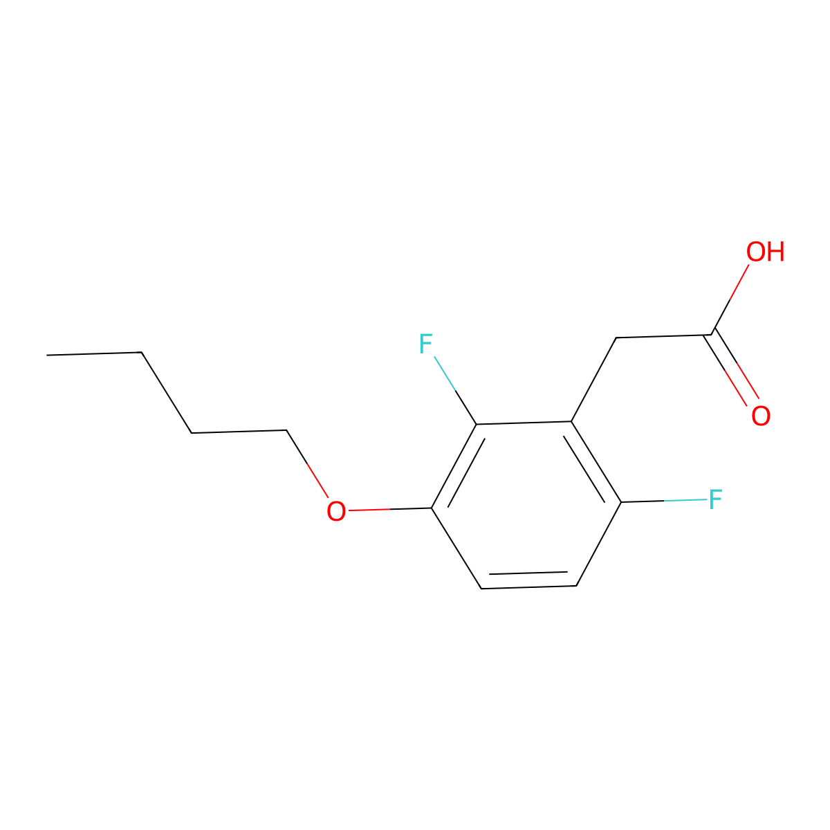 3-Butoxy-2,6-difluorophenylacetic acid molecular structure, CAS 1706446-28-7
