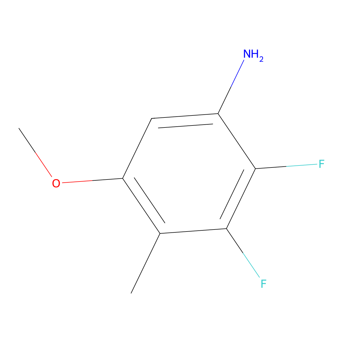 2,3-Difluoro-5-methoxy-4-methylaniline molecular structure, CAS 1706446-33-4