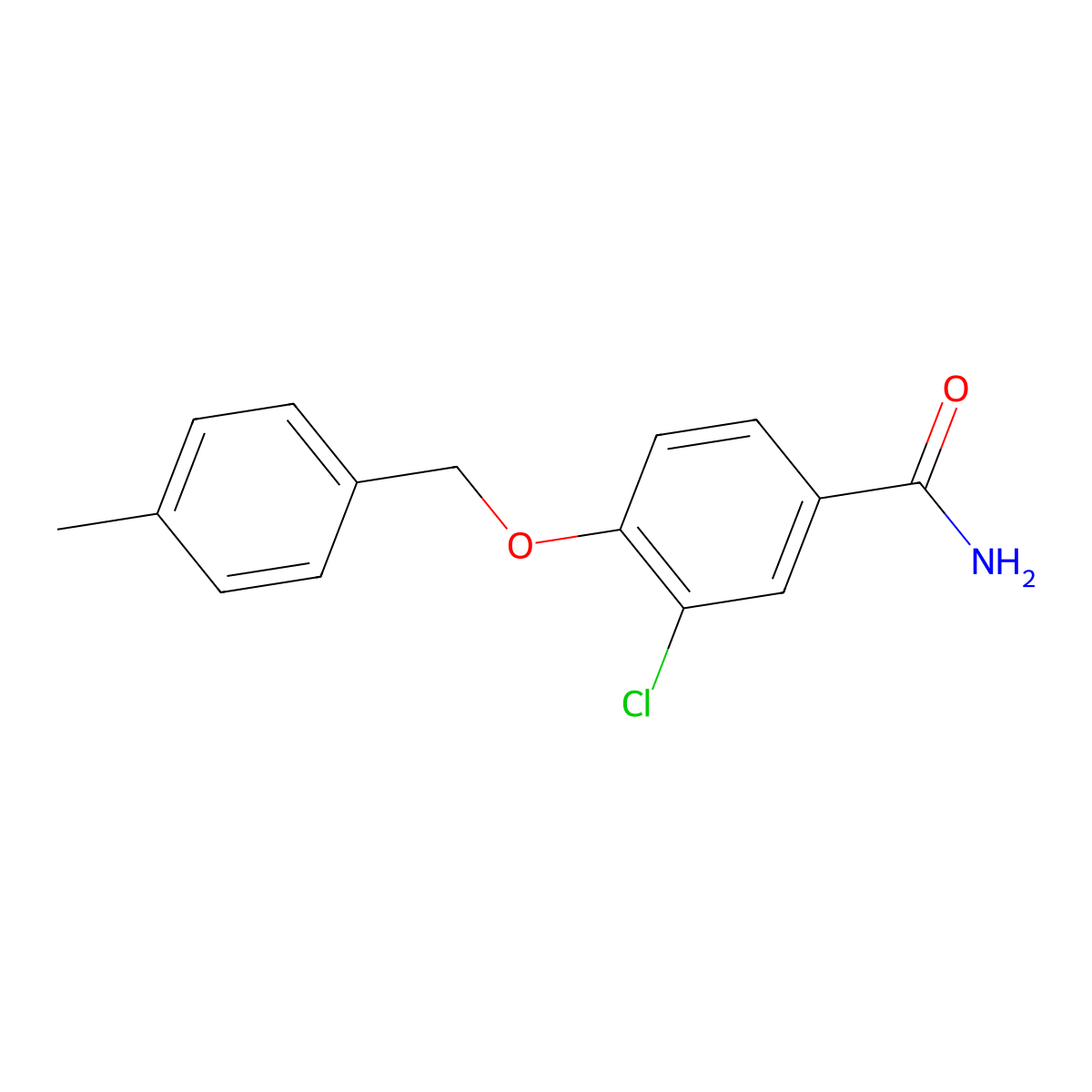 3-Chloro-4-((4-methylbenzyl)oxy)benzamide molecular structure, CAS 1706446-36-7