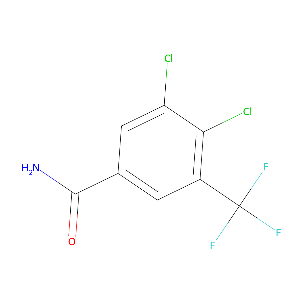 3,4-Dichloro-5-(trifluoromethyl)benzamide molecular structure, CAS 1706446-52-7