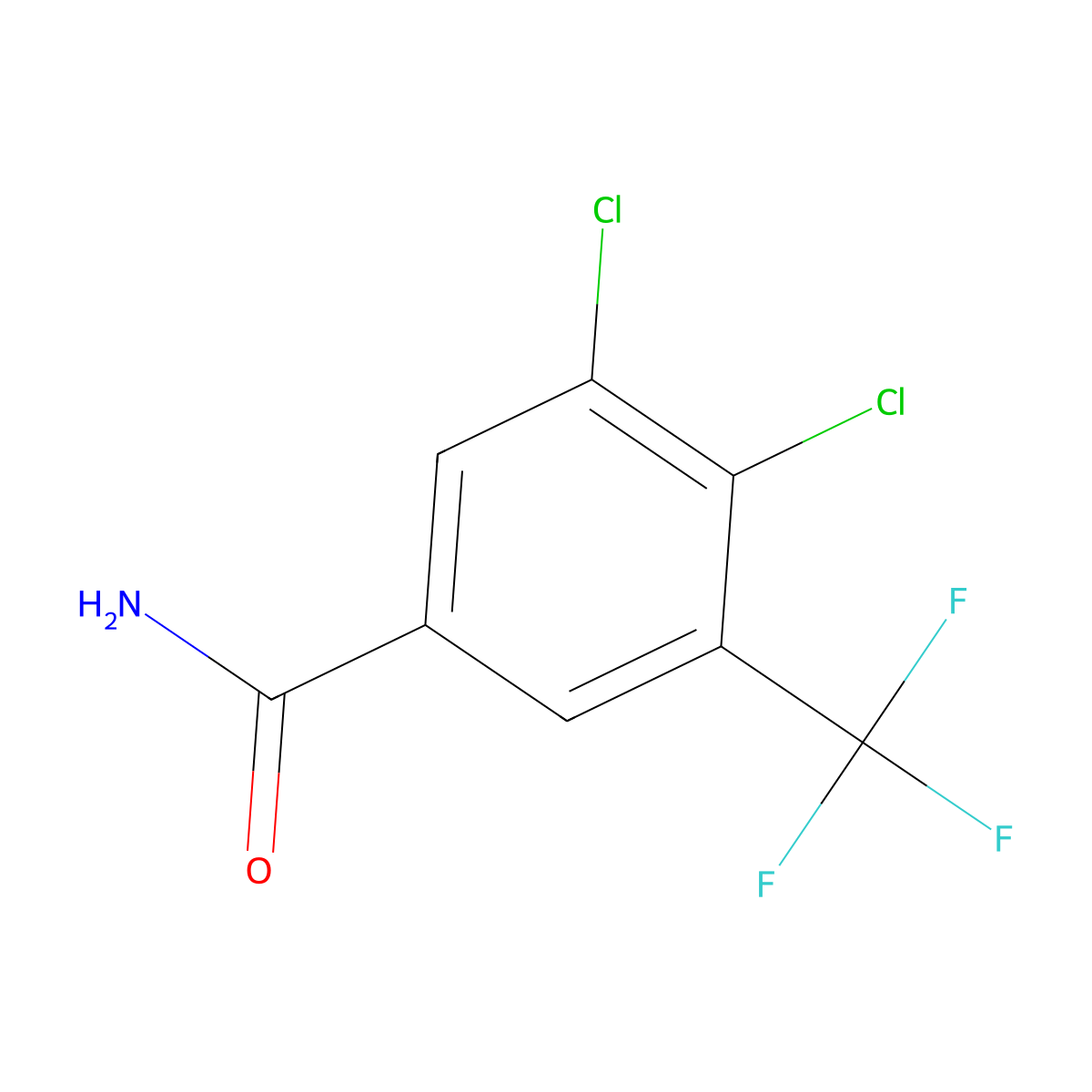 3,4-Dichloro-5-(trifluoromethyl)benzamide molecular structure, CAS 1706446-52-7