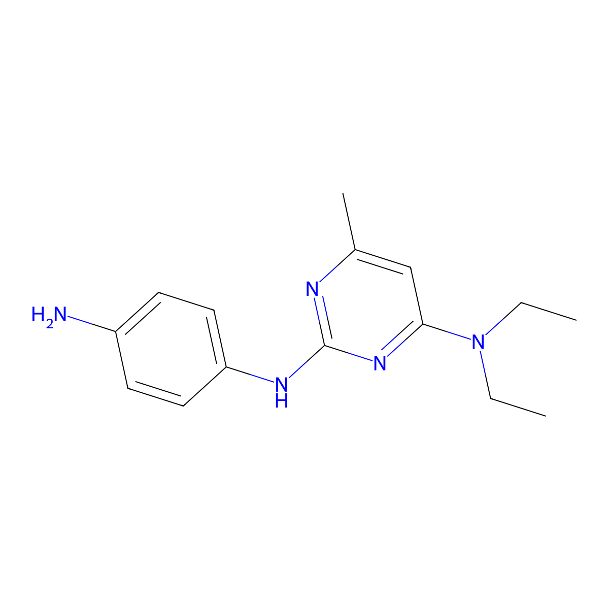 N2-(4-aminophenyl)-N4,N4-diethyl-6-methylpyrimidine-2,4-diamine molecular structure, CAS 1706446-69-6