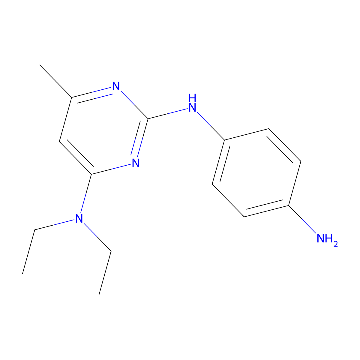 N2-(4-aminophenyl)-N4,N4-diethyl-6-methylpyrimidine-2,4-diamine molecular structure, CAS 1706446-69-6