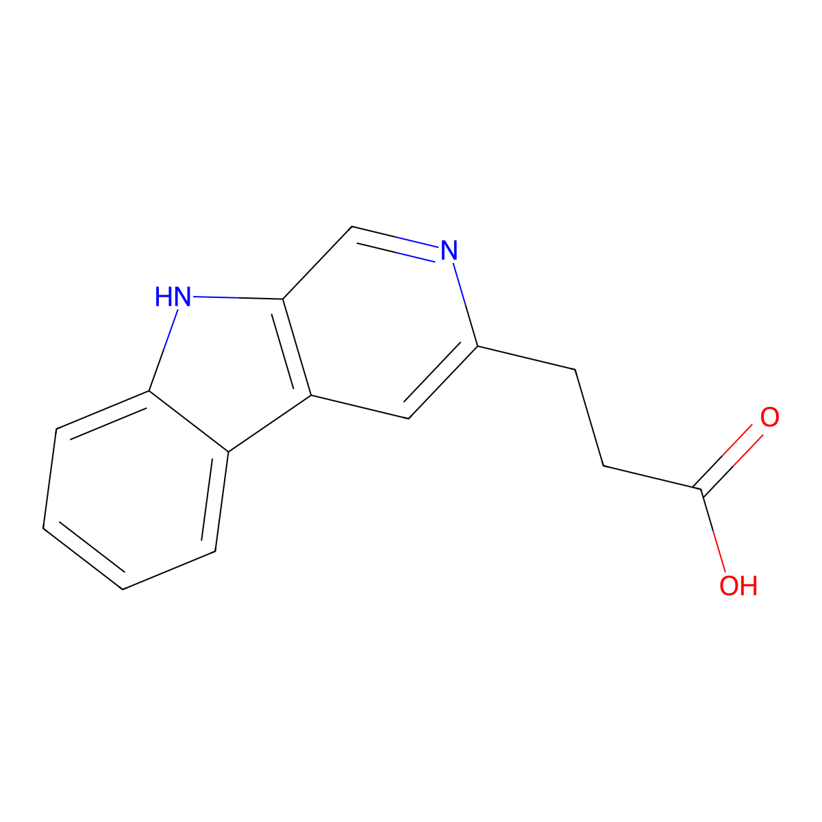 3-{9H-pyrido[3,4-b]indol-3-yl}propanoic acid molecular structure, CAS 1706446-81-2