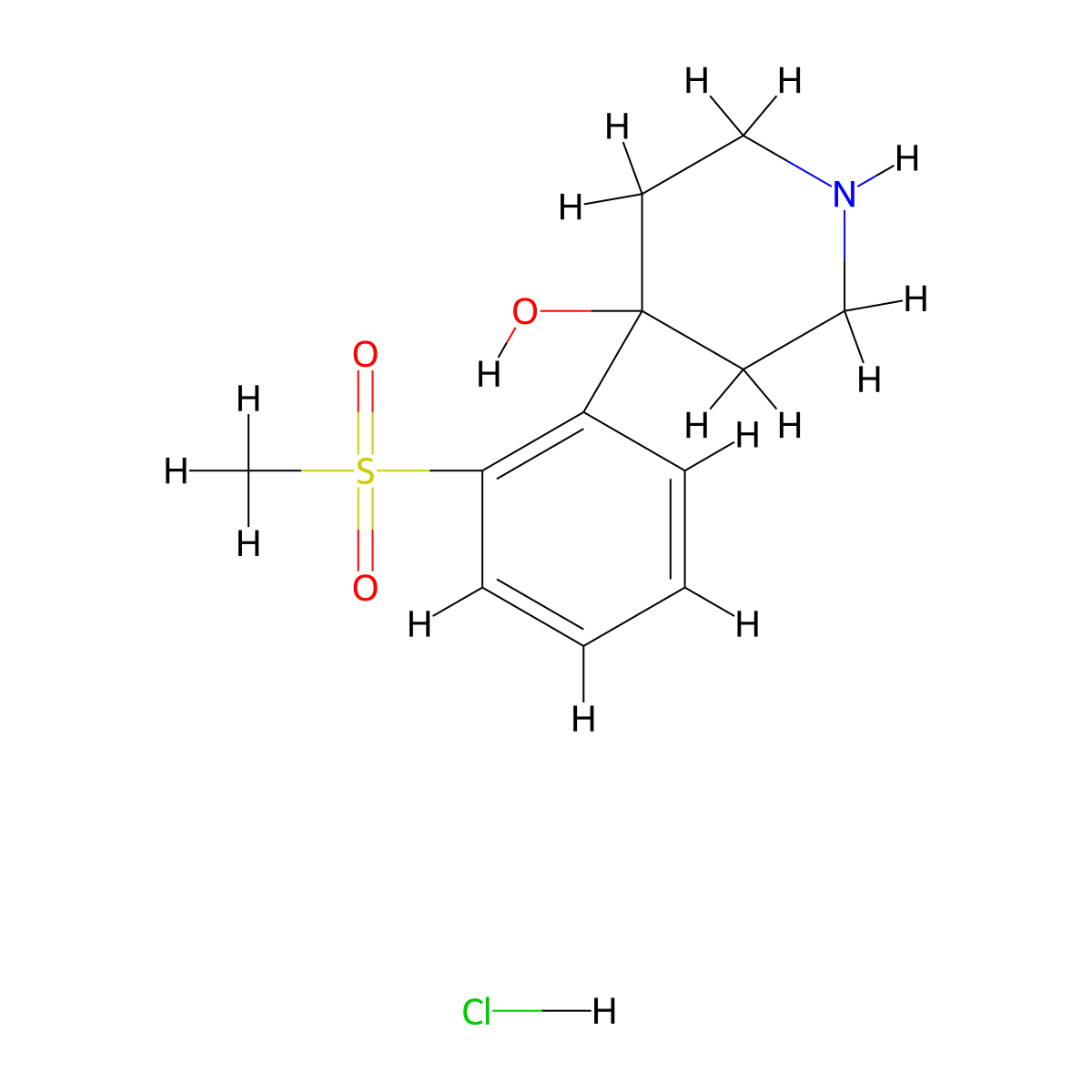 4-(2-Methanesulfonylphenyl)piperidin-4-ol hydrochloride molecular structure, CAS 1706446-84-5