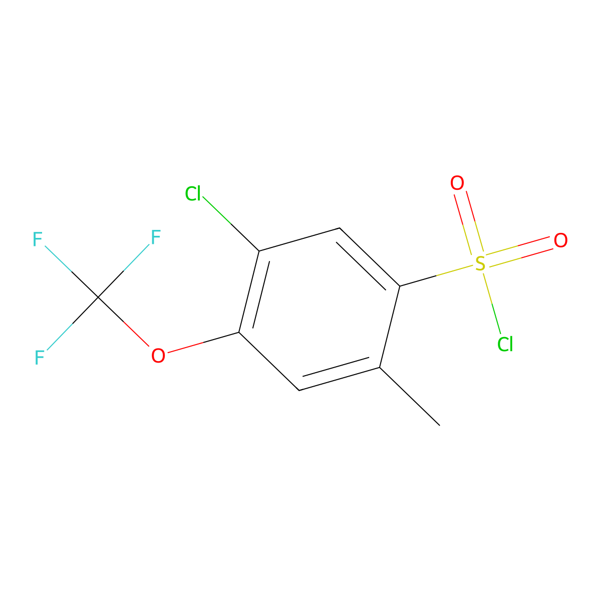 5-Chloro-2-methyl-4-(trifluoromethoxy)benzenesulfonyl chloride molecular structure, CAS 1706447-06-4